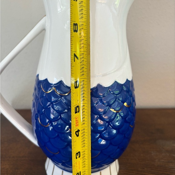 Threshold Blue and White Ceramic Pitcher - Picture 6 of 7